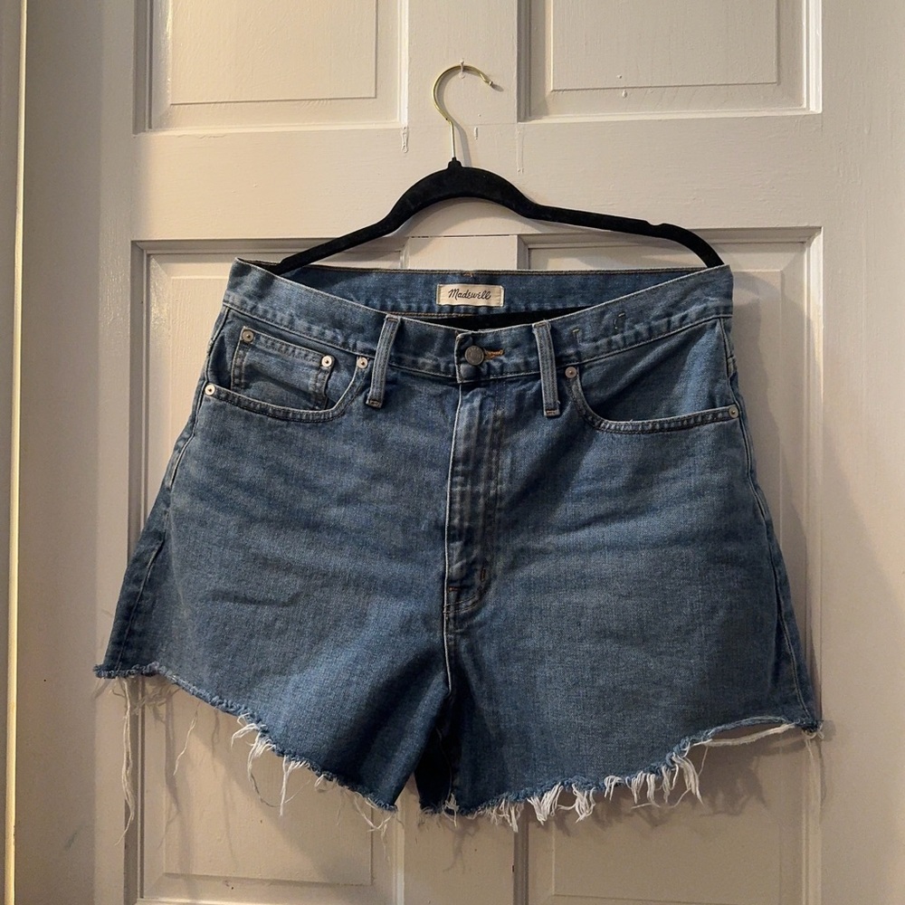 Madewell Blue Jean Shorts Distressed Cut-Off Style